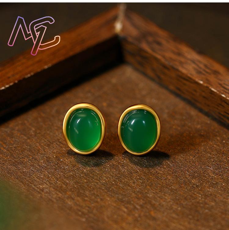 Green Natural Jade Earrings Ta - Earrings review and price