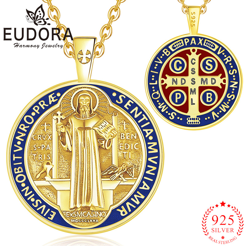 Eudora 925 Sterling Silver Sai - Cross Pendant Necklace Gold review and price