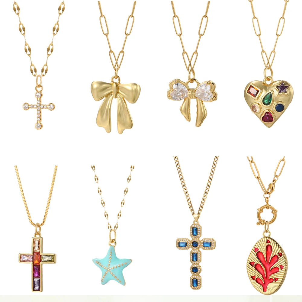 Cute Sea Star Shell Diy Neckla - Cross Pendant Necklace Gold review and price