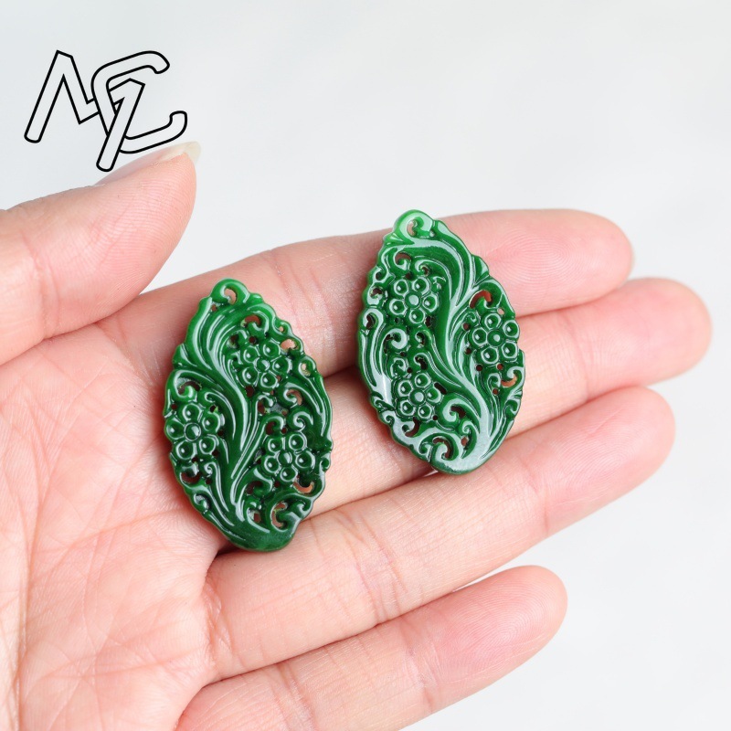 2pc Natural Jade Dry Cyan Doub - Earrings review and price