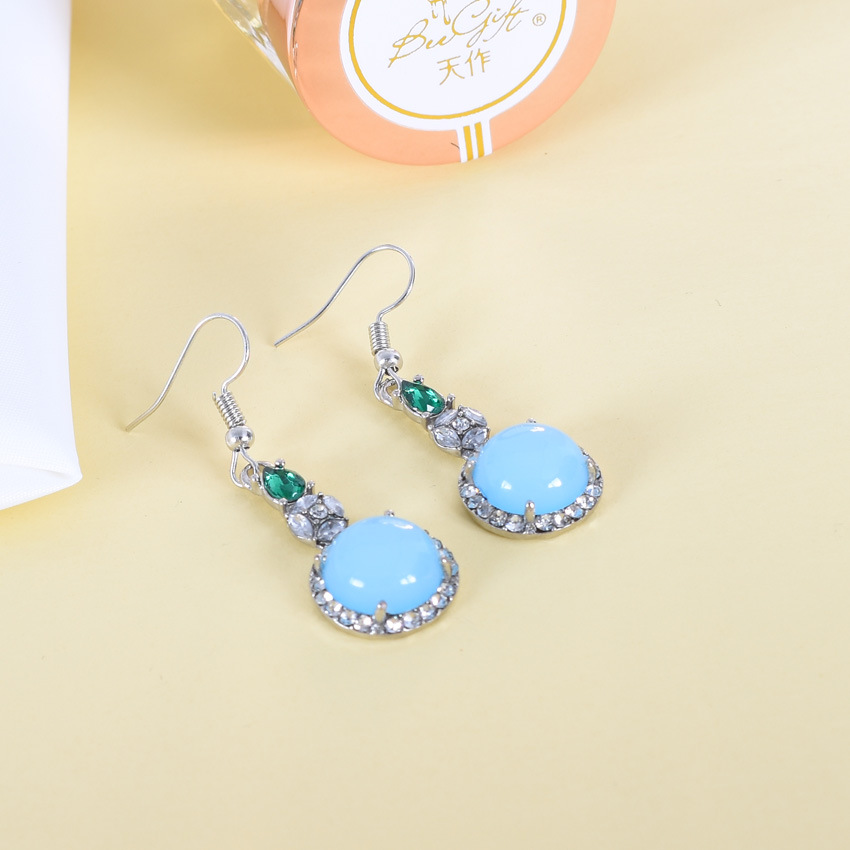 Blue Natural Jade Earrings Vin - Earrings review and price