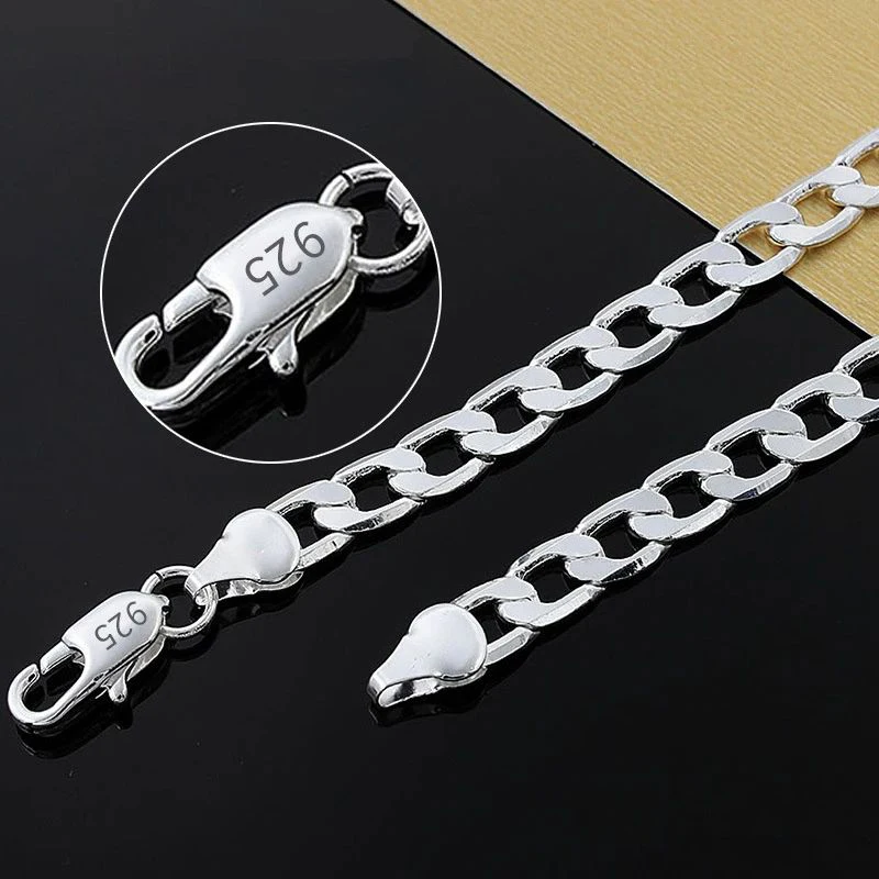 925 Sterling Silver Necklace F - Cuban Link Chain 12Mm review and price