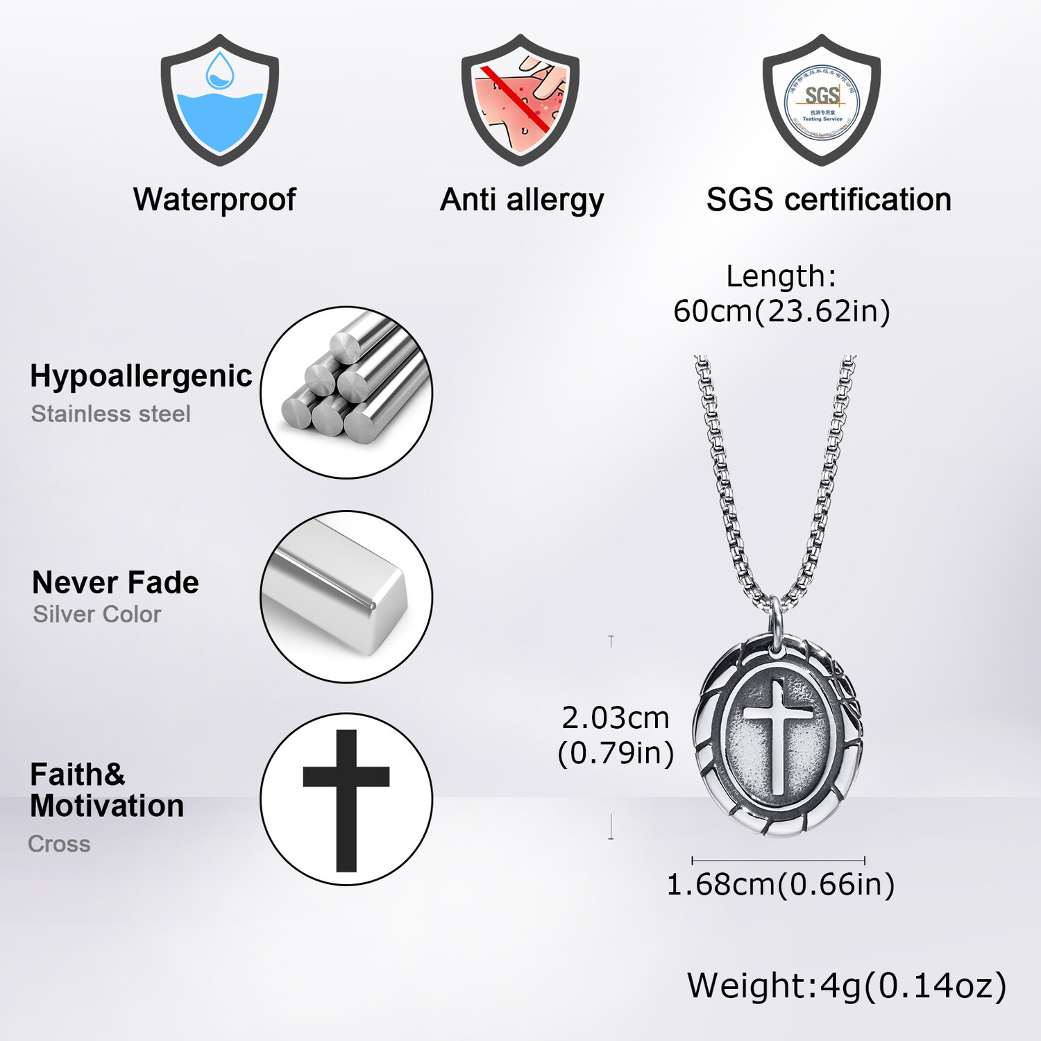 Hip Hop Punk Cross Necklace fo - Cuban Link Chain 12Mm review and price