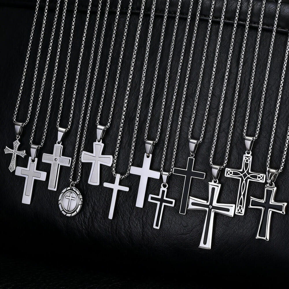 Hip Hop Punk Cross Necklace fo - Cuban Link Chain 12Mm review and price