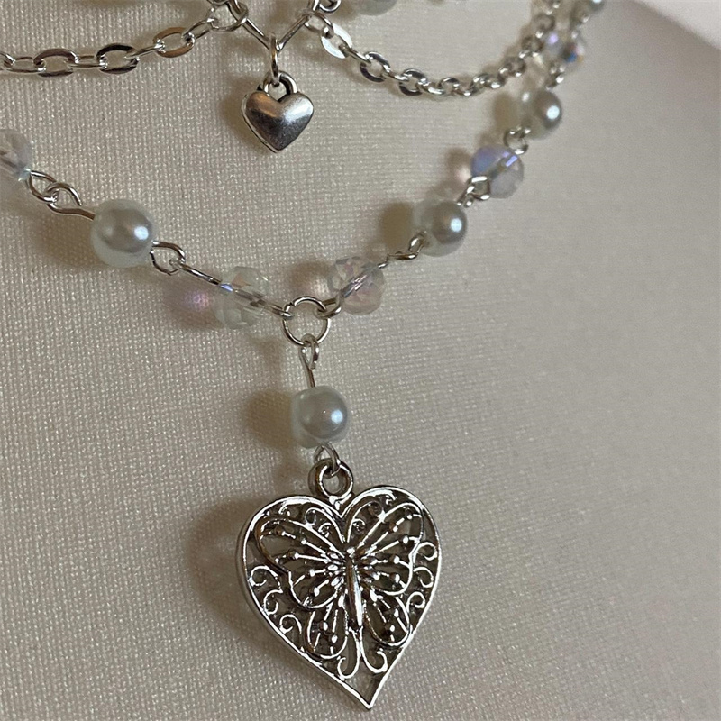 Butterfly Heart Pearls Necklac - Pearl Choker Necklace Vintage review and price