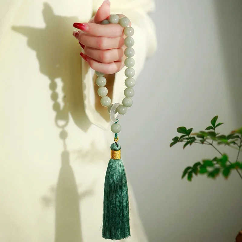 Green Jade Stone 12mm Beads Ta - Bracelets review and price