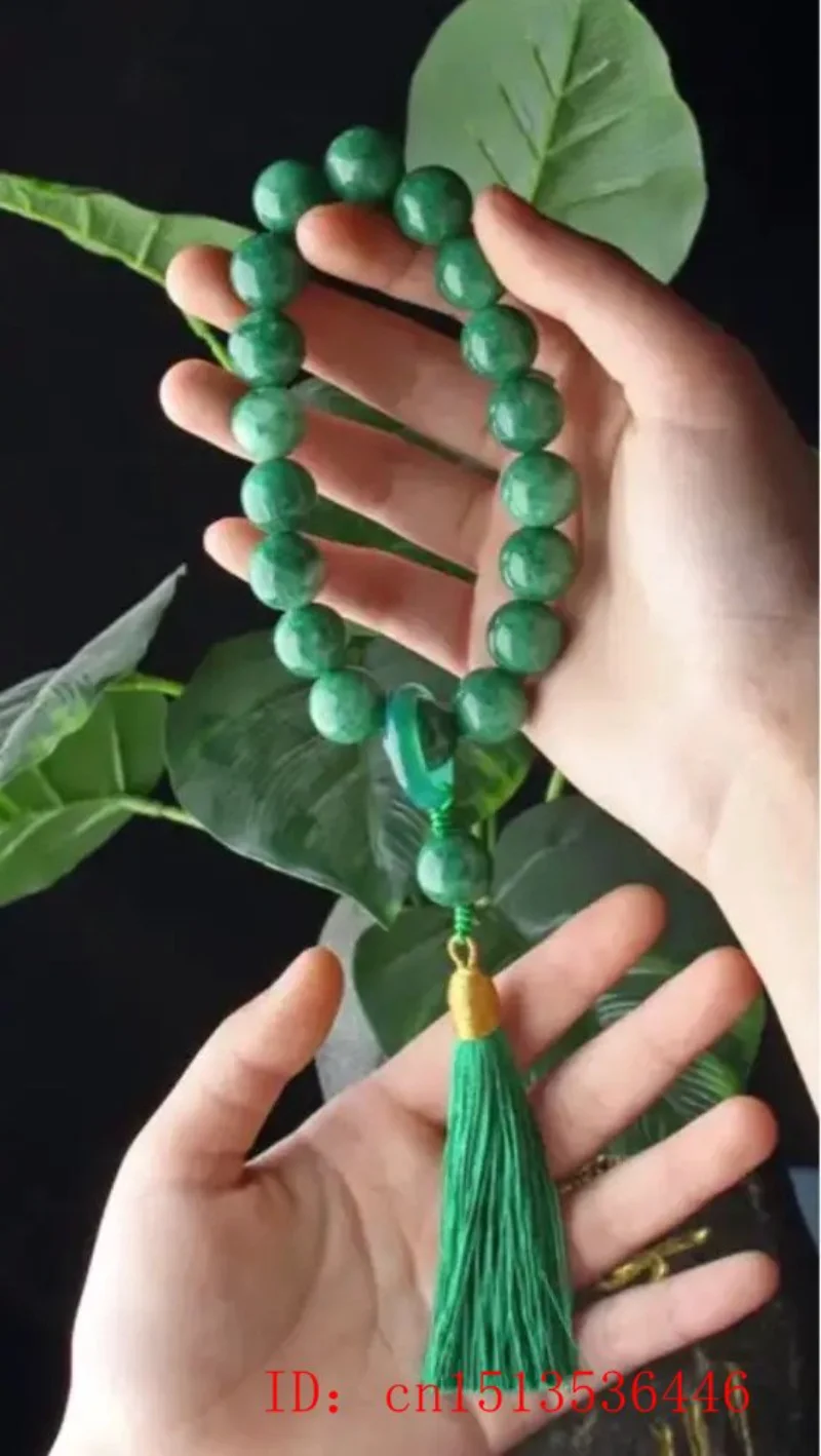Green Jade Stone 12mm Beads Ta - Bracelets review and price